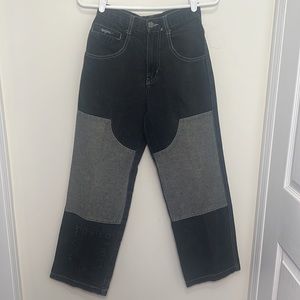 Ecko Jeans Vintage Patchwork High Waisted Straight Leg Jeans Size 12